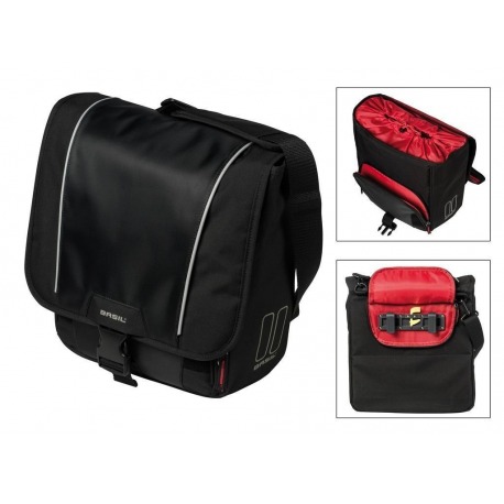 Sac à bandoulière Basil Sport Design Comm. noir, avec cordon de serrage, 18 litres