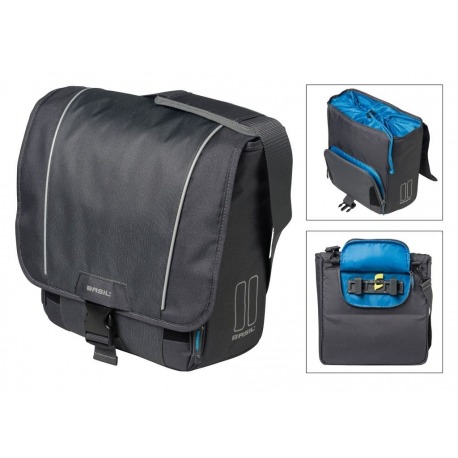 Sac à bandoulière Basil Sport Design Comm. graphite, avec cordon de serrage, 18 litres