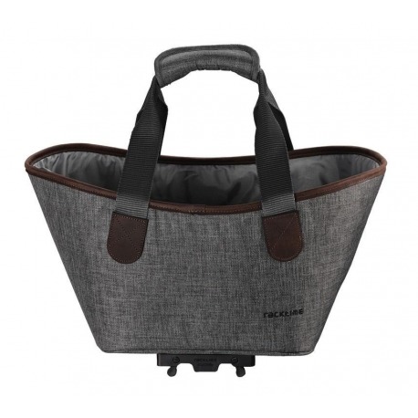 Sac shopping système Racktime Agnetha gris, incl. Adaptateur Snapit