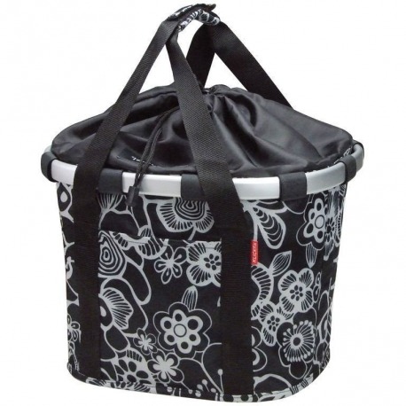 Sac de ville Reisenthel Bikebasket fleur noir, 35x28x26cm, KLICKfix