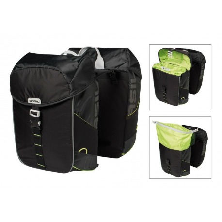 Sacoche de selle Basil Miles noir lime, étanche, 32 litres