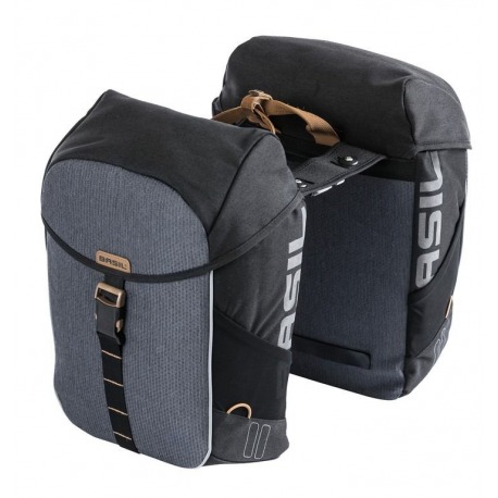 Sacoche Basil Mik Miles noir ardoise, étanche, 32 litres