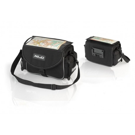 Sacoche de guidon XLC Traveler BA-S65 noir/anthracite, 29x14x28cm, environ 7 litres.