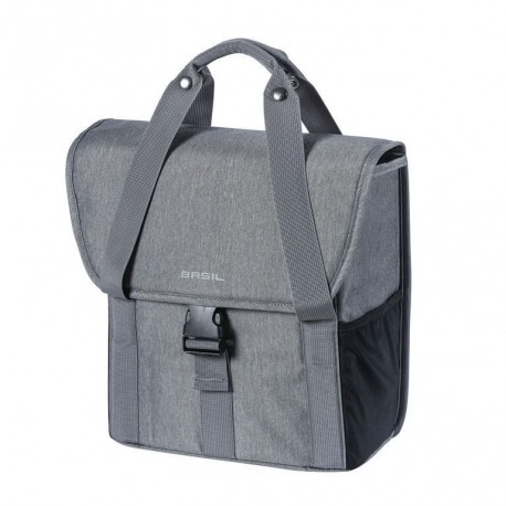 Basil Go Sac simple gris mêlé avec lignes réfléchissantes 16 L