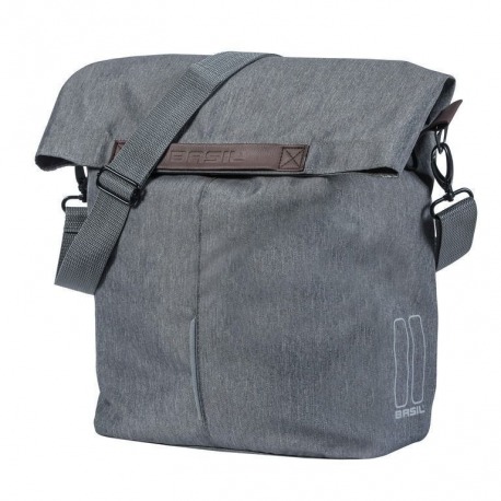 Sac shopping Basil City gris/mêlé, 14-16 litres Système Hook On