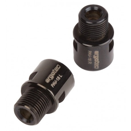 Extension d'axe de pédale Ergotec en acier, noir pour pédales 9/16" par paire