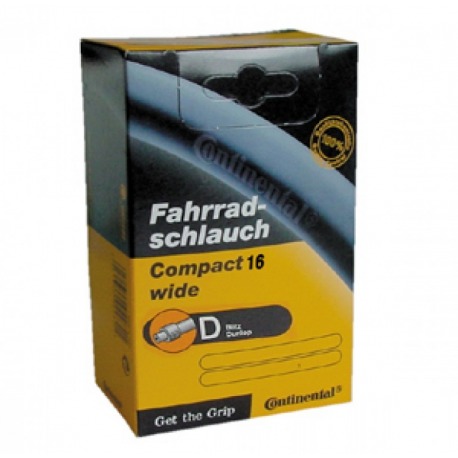 Continental Compact large 16 chambre à air 16x1.75/2.125" 47/57-305 valve Dunlop