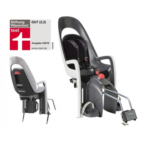Siège enfant Hamax Caress gris/blanc/noir, fixation au cadre