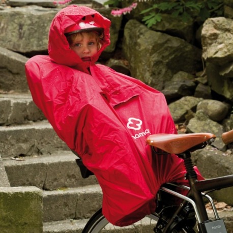 Poncho de pluie Hamax rouge, pour l'enfant dans le siège enfant
