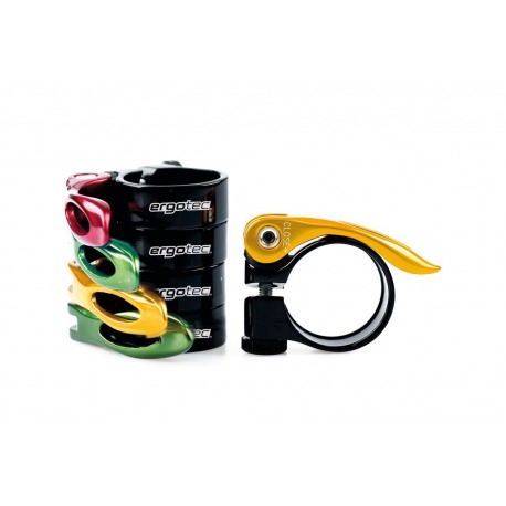 Collier de selle Ergotec 31.8mm, noir/vert, aluminium, QR