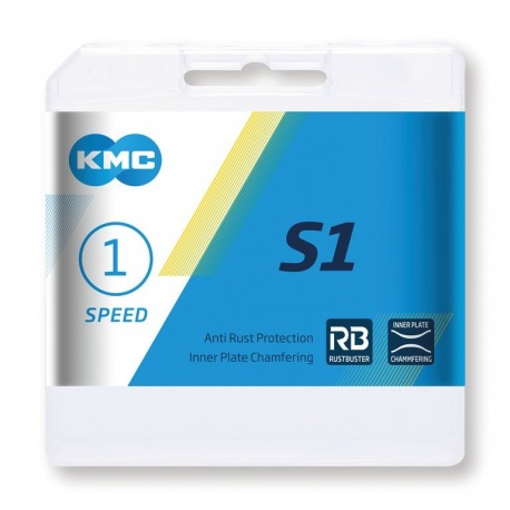Chaîne KMC S1 large RB 1/2 x 1/8, 112 maillons, 8,6 mm, argent