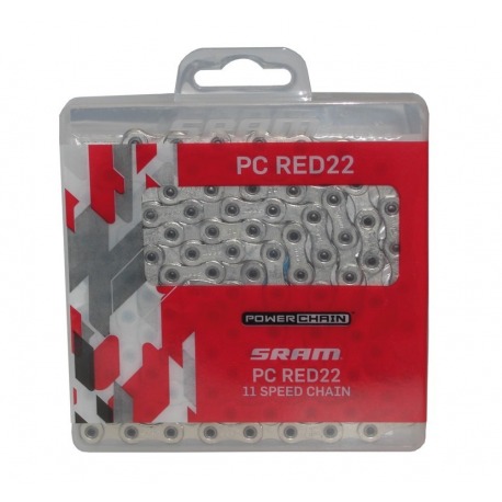 Chaîne Sram PC Red22 Hollowpin 114 maillons 11 vitesses. avec Power-Lock