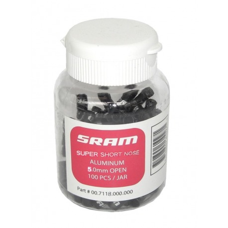 Butées de cache de dérailleur Sram 100 uni. 4 mm intérieur, noir, nez super court