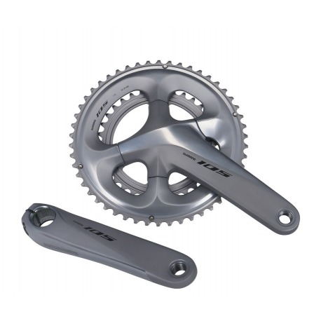 Manivelles Shimano 105 34/50 dents 170 mm FC-R7000 argent, avec axe KL 43,5