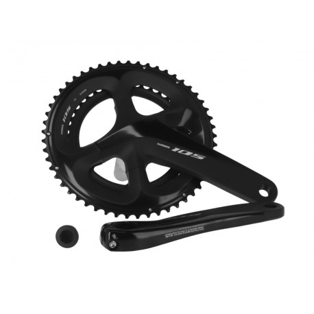 Shimano 105 39/53 dents 175mm FC-R7000 noir, avec axe, manivelles 11-s.