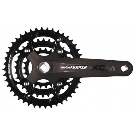 Pédalier SR-Suntour CW13 XCM 424PG SQ Noir, 175mm, 4 bords, 22/32/44T