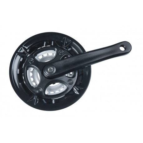 Manivelles aluminium Wing noir 170mm, 24/34/42 dents 4 pans