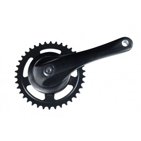 Manivelles Rock en aluminium noir 170mm, 38 d. 4 tranchants avec disque de protection