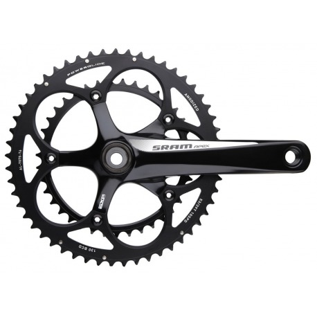 Manivelles Sram Apex 50-34T 175mm noir/blanc, y compris cuvettes GXP