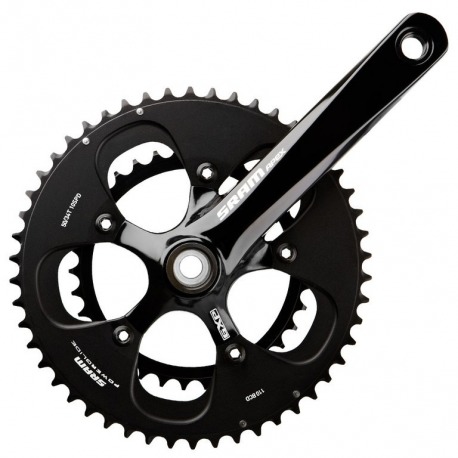 Manivelles Sram Apex 50-34T 170mm Noir/Blanc Cuvettes GXP incluses