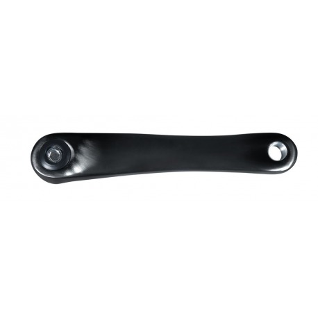 Manivelle gauche Rock, 170 mm aluminium noir 4 pans