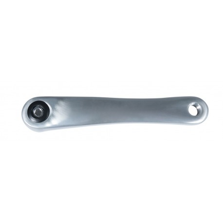 Manivelle gauche Rock, 170 mm aluminium argent 4 pans