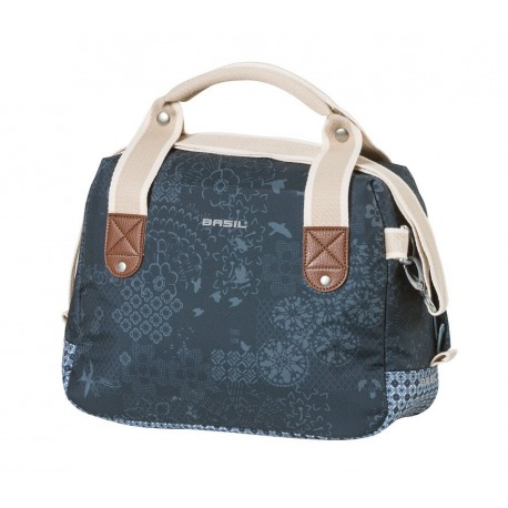 Sacoche de guidon Basil Boheme City Bag bleu indigo avec fermeture éclair 8 litres