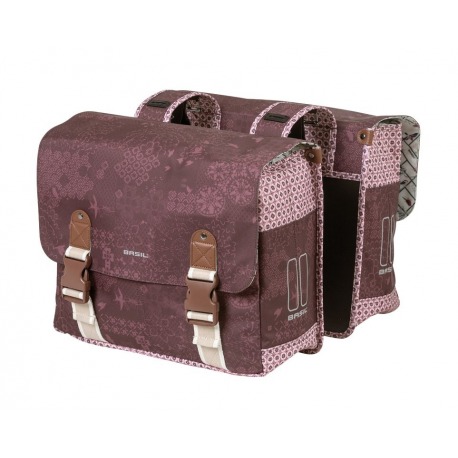 Sacoche Basil Boheme rouge figue avec bandes réfléchissantes 35 litres