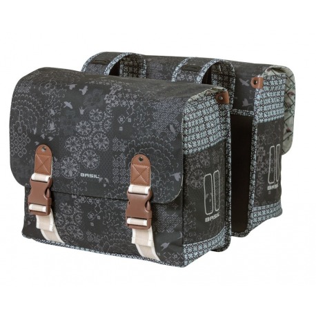 Sacoche cavalière Basil Boheme anthracite avec bandes réfléchissantes 35 L