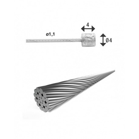 Câble de dérailleur XLC Ø 1.1/ 4000mm 1 embout Ø4x4mm