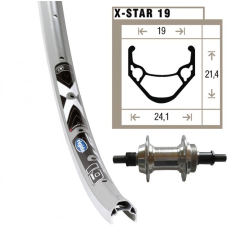 Roue arrière 20x1 75 tor. code.de.6/7p.pl.rig.36ab. Rigide X-Star 19 p.. Rayons Niro