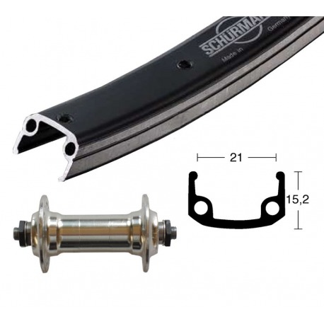 Roue avant Axe aluminium 26x1.75. Plaque. QR 36 ab. Roue arrière Alu-Spo ne. niro rayons