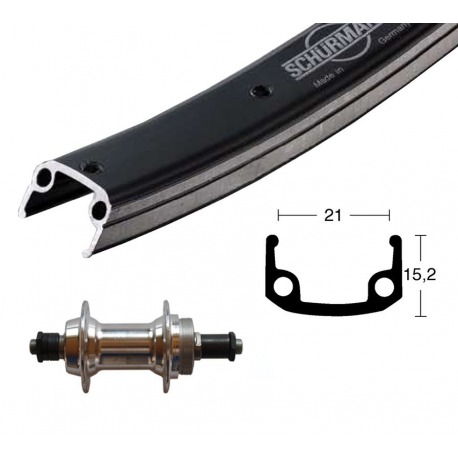 Roue arrière 26x1 75 vis ZKR 6/7 p. QR Alu-SpoRueda Trasera ne./argent. niro rayons