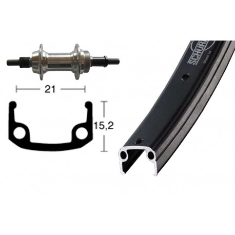 Roue arrière 26x1.75 rigide fendue 36 trous aluminium depoRueda Trasera e noir/argent rayons Niro
