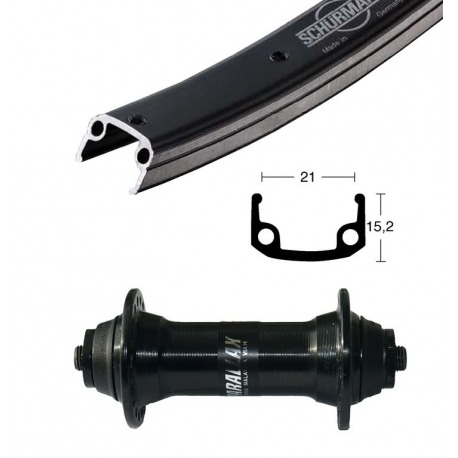 Roue avant 28x1,75 T 3000 sz.QR 36 trous Roue arrière Alu-Sporayons noir/argent Niro