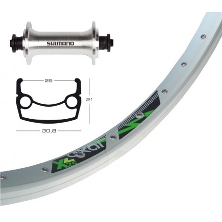 Roue Avant 26x1.9 TX800 QR 36 trous Exal XL 25 c. Niro a parlé des oeillets argentés