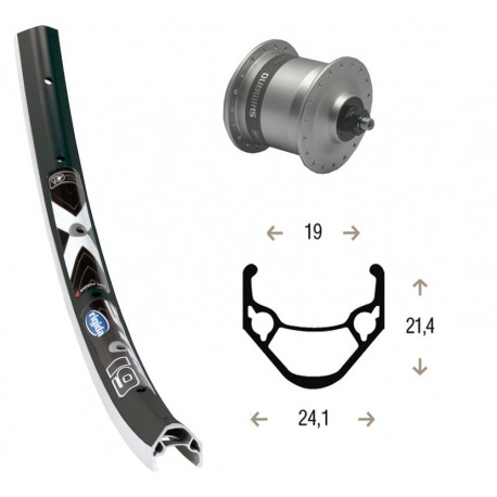 Roue Avant 28x1.75Din d.cubo3N30 pla.QR 36O Rigide X-Star 19 ne./pl.radio Niro