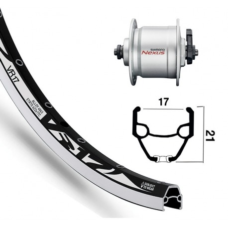 Roue avant 28x1.75Din d.cuboDH3N30 pl.QR 36O Rodi VR 17 ne./pl.rayon Niro