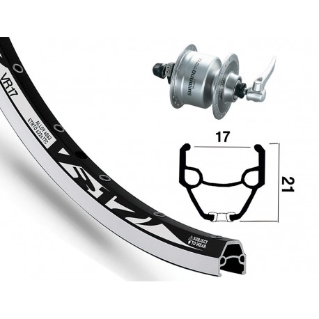 Roue avant 28x1.75Din d.cuboDH3N72 pl.QR 36O Rodi VR 17 ne./pl.rayons Niro