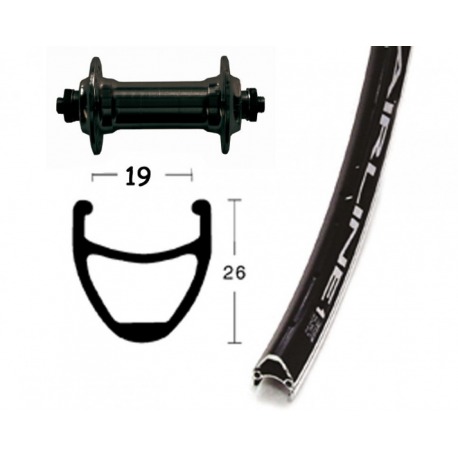 Roue avant 28x1.75 Alu ne. QR 36 trous Compagnie aérienne 1 ne. rayons Niro noirs