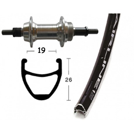 Roue arrière 28x1.75 rigide fendue 36 trous. Airline 1 couleur rayons noirs Niro