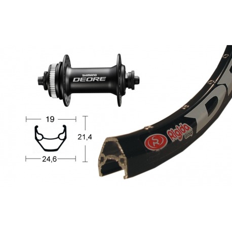 Roue avant 28x1.75 Deore 615 Centerl.noir 36a. ZAC 2000 Disc noir rayons Niro(noir)