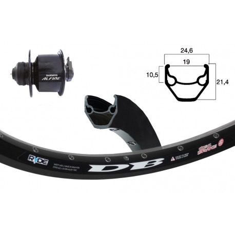 Roue avant 28 "axe di. Alf.Cen.ne. 36ab. ZAC 2000 Disc ne. Rayons Niro neg.