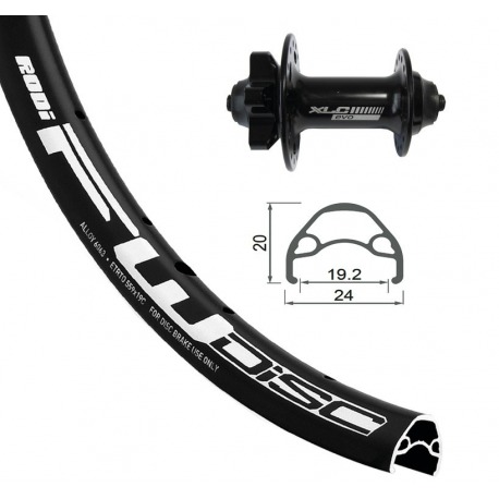 RD 24x1,9 XLC 6 trous, noir, QR 32a. Rodi FW DISK rayons noirs Niro (noir)
