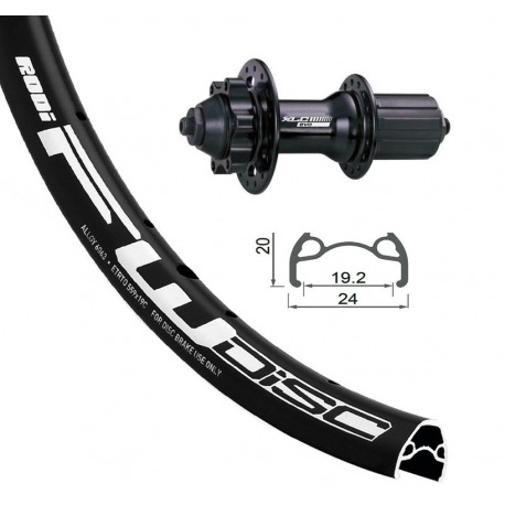 RT 24x1,9 XLC 6 trous, noir, QR 32a. Rodi FW DISK rayons noirs Niro (noir)
