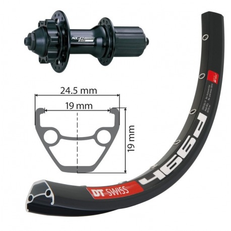 RT 26x1,9 XLC 6 trous ne. QR 32L DT Swiss D466 DISQUE ne, rayons Niro(ne)