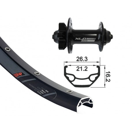RD 27,5" XLC 6 trous ne QR 32L Rodi Black Rock DISK ne, rayons Niro ne.
