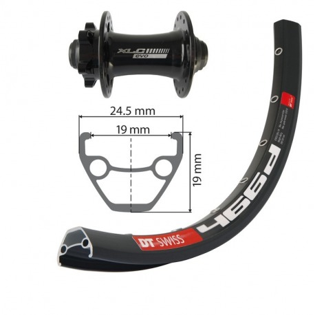 RD 27.5 XLC 6 trous ne. TA 15 32L DT Swiss D466 DISQUE ne., Rayons Niro(ne)