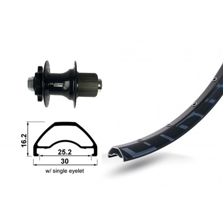 RT 27,5" XLC 6 trous nég. TA 12 32 a. Rodi Ready 25 DISK ne. rayons-Niro(ne.)