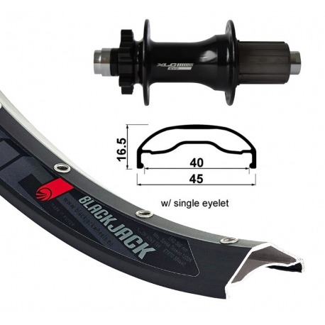 RT 27,5" XLC 6 trous nég.TA 12 148mm Rodi Ready 40 rayons DISK-Niro(ne.)32 o.